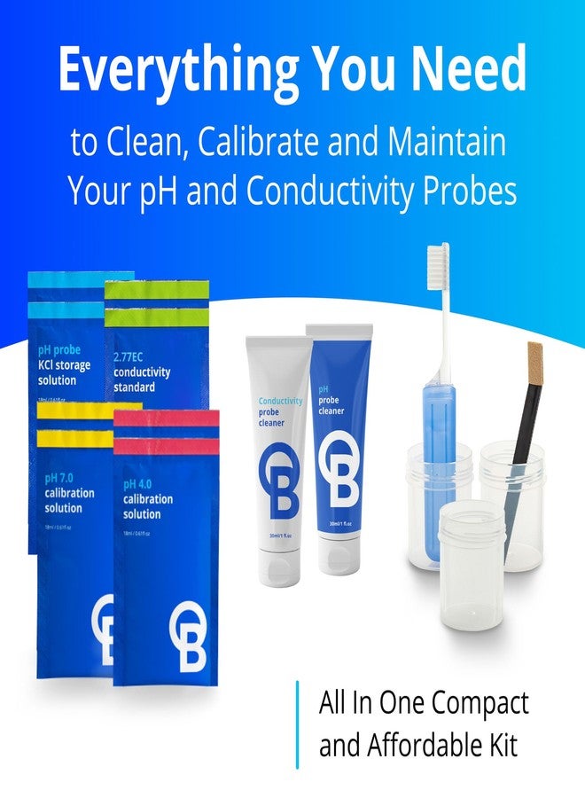 bluelab CAREKITPHCON Probe Care Kit for pH and Conductivity (TDS/PPM) Probes and Pens with 4 Solutions and Cleaners, Cleaning Kit Tool for Hydroponic system and Indoor Plant Grow - Image 2